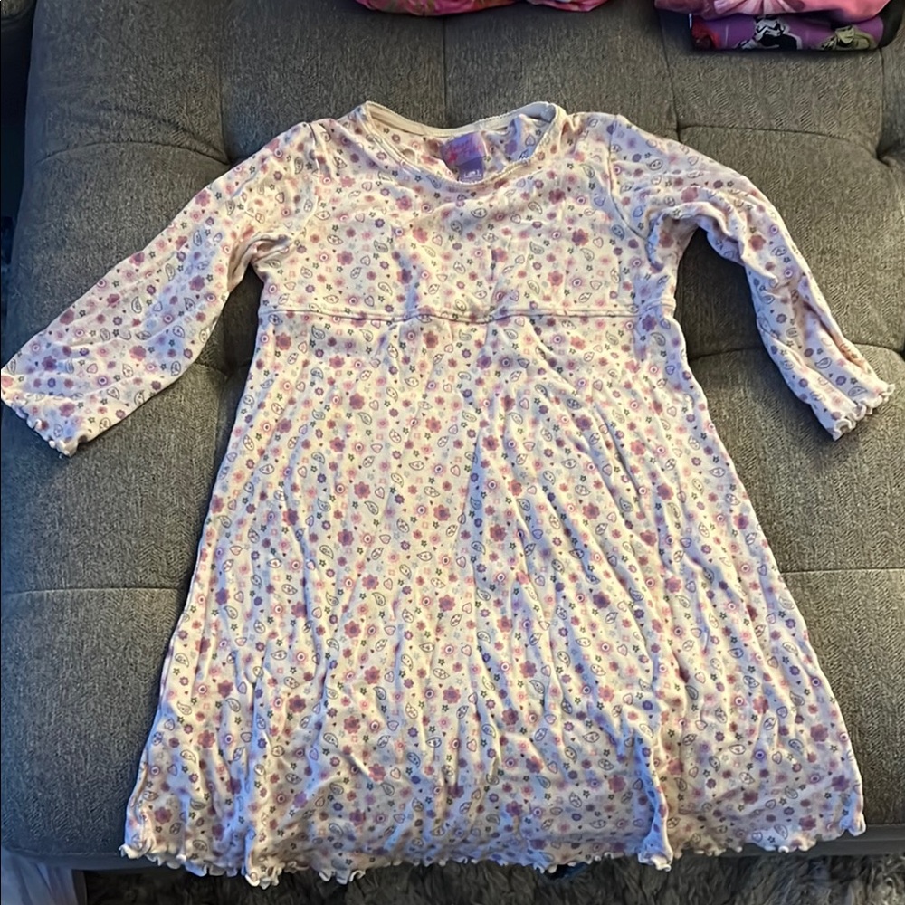 Floral Kids Dress in Cream and Pink